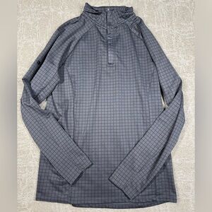 UNRL Golf Highlands 1/4 Iron Gray Plaid Pullover Athletic Top Womens XS